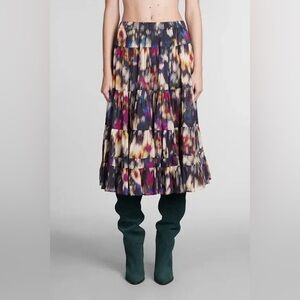 ISABEL MARANT MULTICOLOR MAXI SKIRT SIZE L 100% COTTON